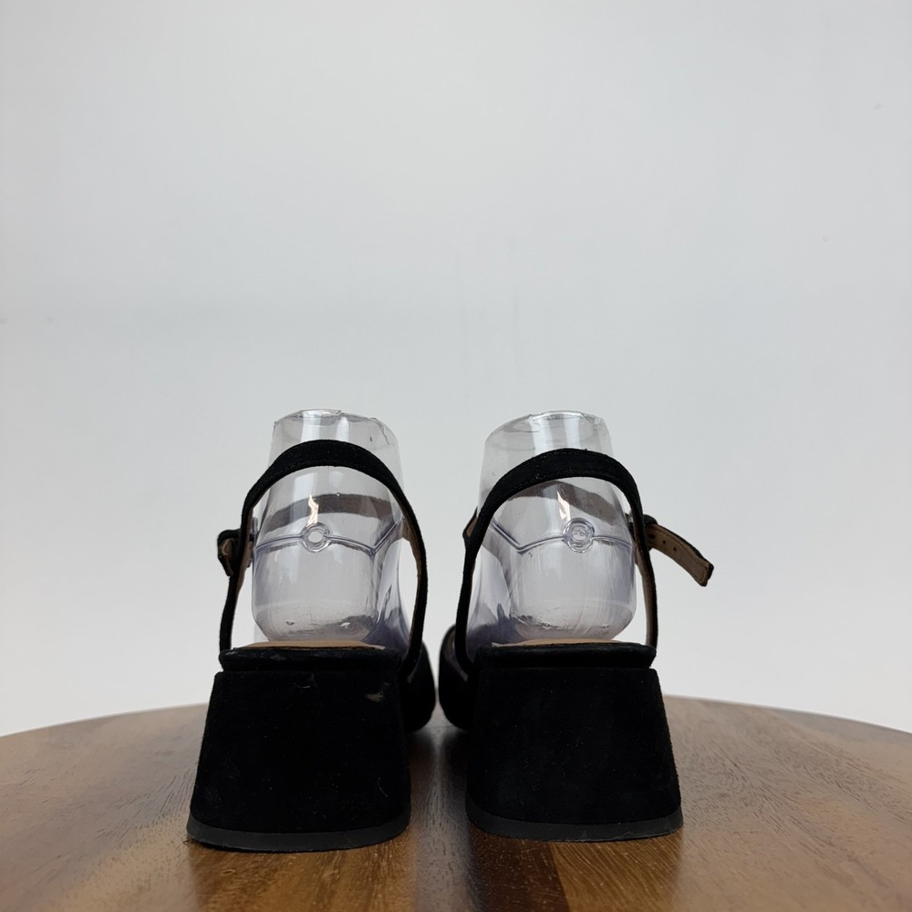 Womens Gentle Souls Lucinda Black Leather Ankle Strap Pumps Sandals Size 8.5 M - Picture 6 of 8